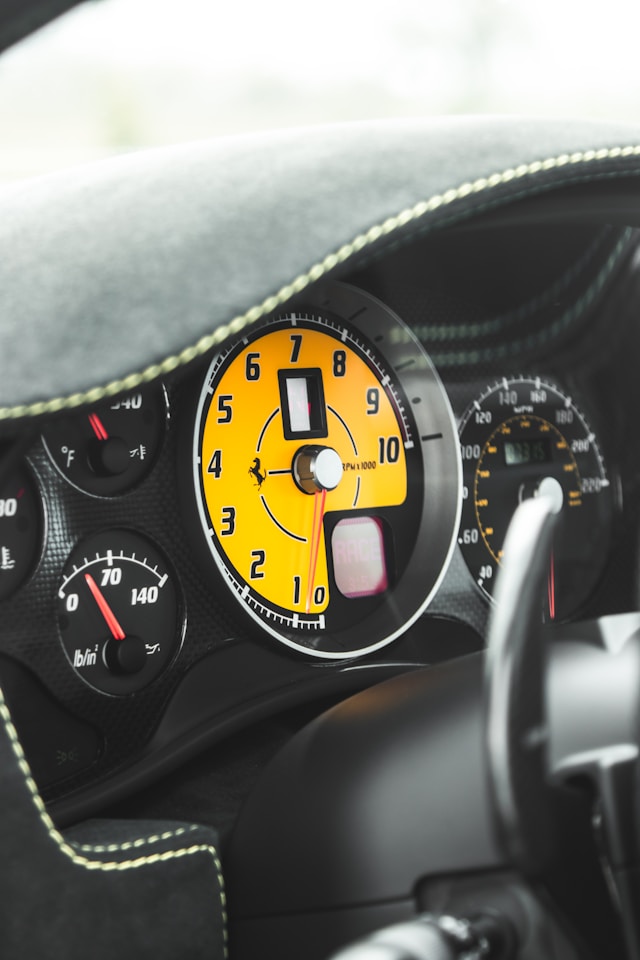 Ferrari F430 Scuderia guage cluster view, Author: Luke Schobert